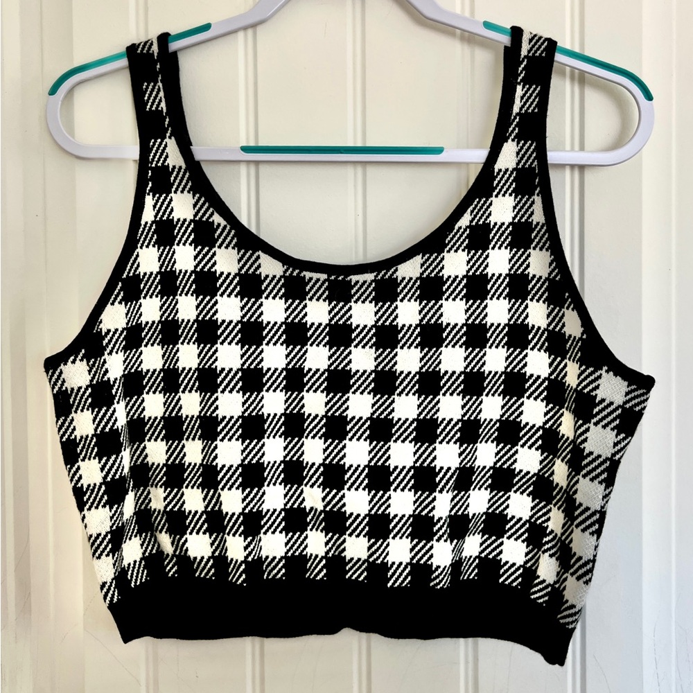Future Collective gingham crop knit, size XL